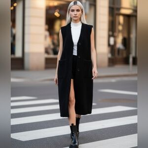 VEST/Coat vest jacket Curly Heavy Sherpa Style Button front Duster Vest